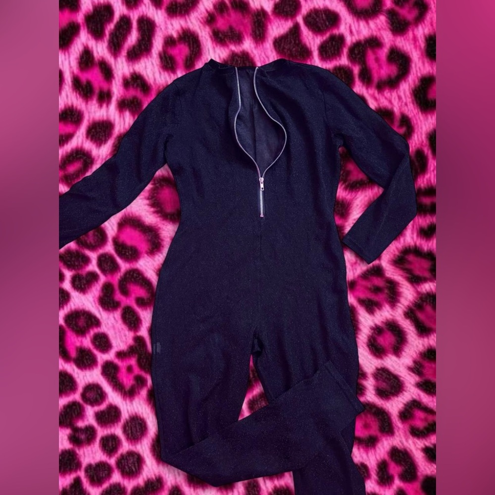 Stylish Black sparkle mesh jumpsuit